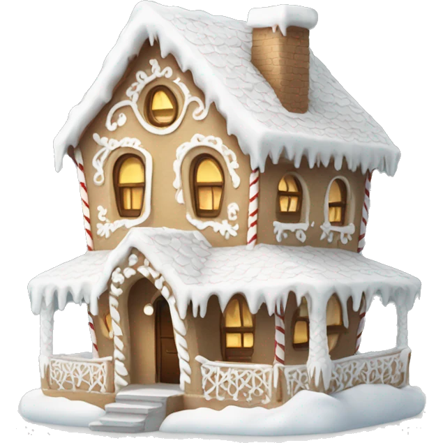 Cosy white gingerbread house  emoji