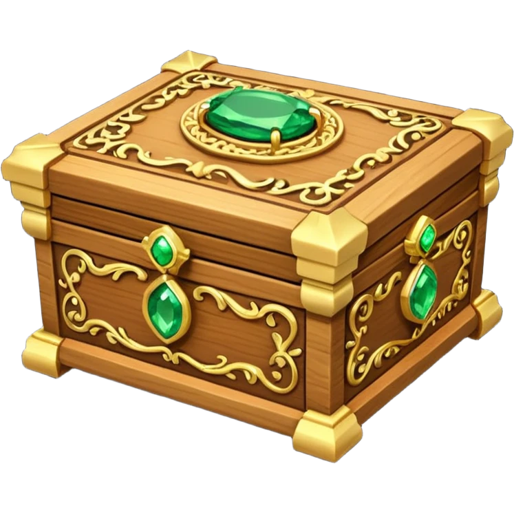 tresure box with motifs with green gem emoji