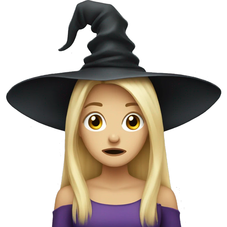 witch hat blonde long hair very crying emoji