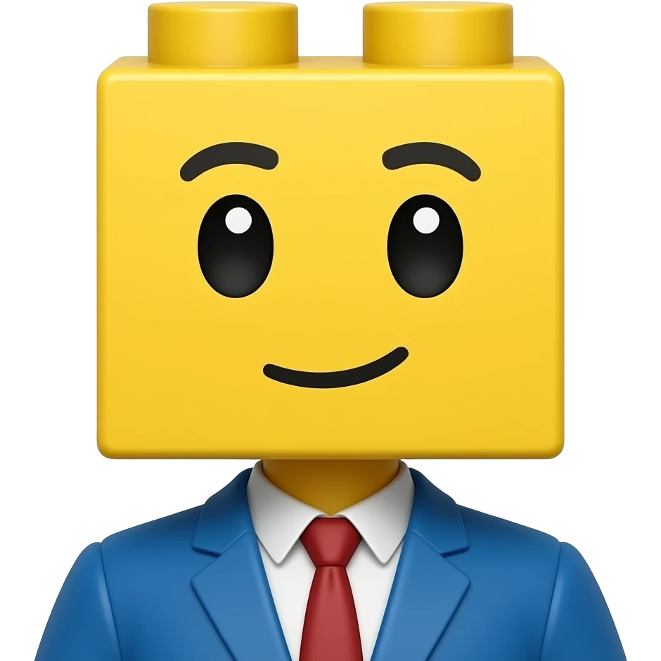 A person with a lego block head emoji