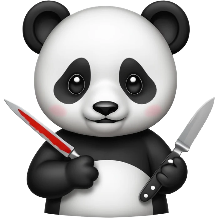 A cute panda emoji with a small knife emoji