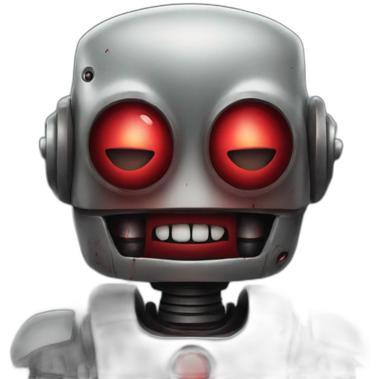 evil robot with red tones emoji