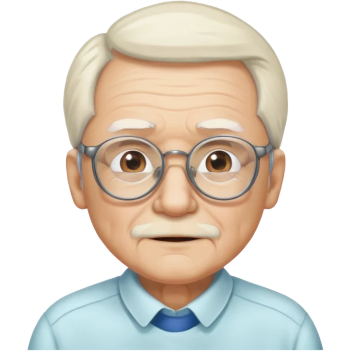 Old man with glasses and white pony tail emoji