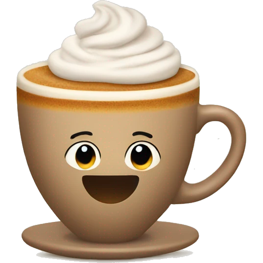 A cappuccino in a cute cup emoji