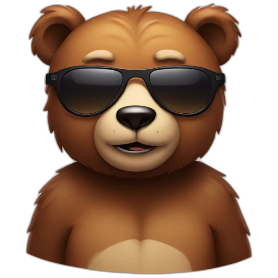 smirking bear with sunglasses emoji
