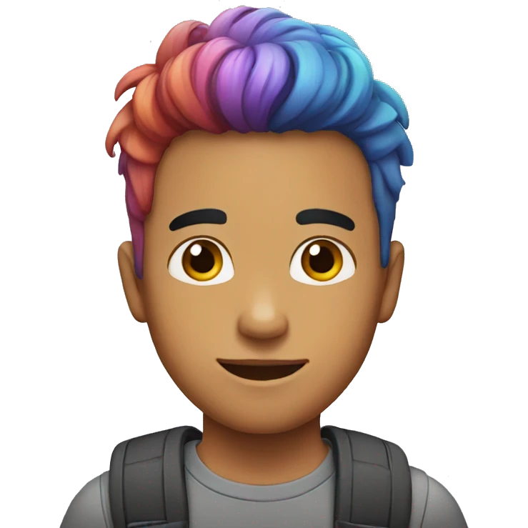 boy with multicolored hair  emoji
