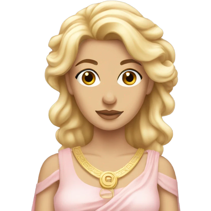 Beautiful blonde Greek goddess with light pink gown emoji