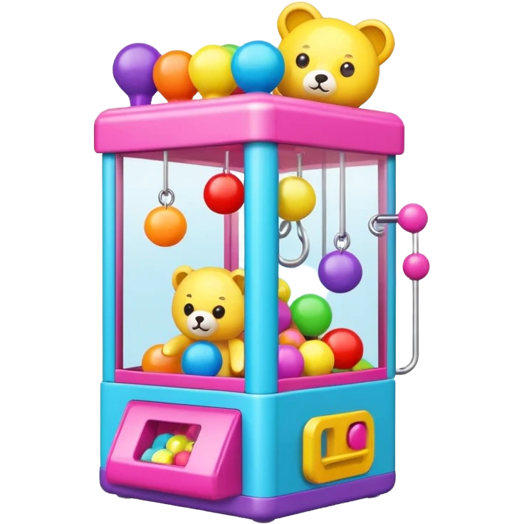 Claw machine with toys emoji
