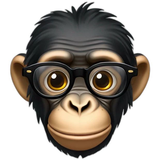 Chimpanzé lunettes noires verres fumés emoji