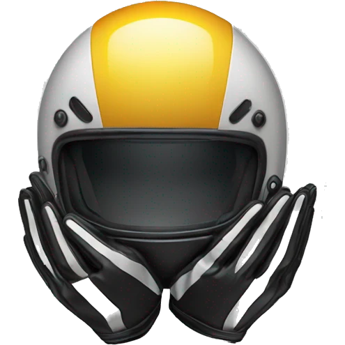 motorcycle helmet with hand facepalm emoji