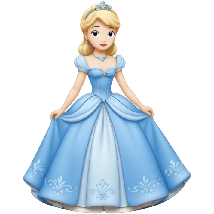 Isolated, detaile illustration of the most incredibly adorable disney character Cinderella 
figurine imaginable, toy style. emoji