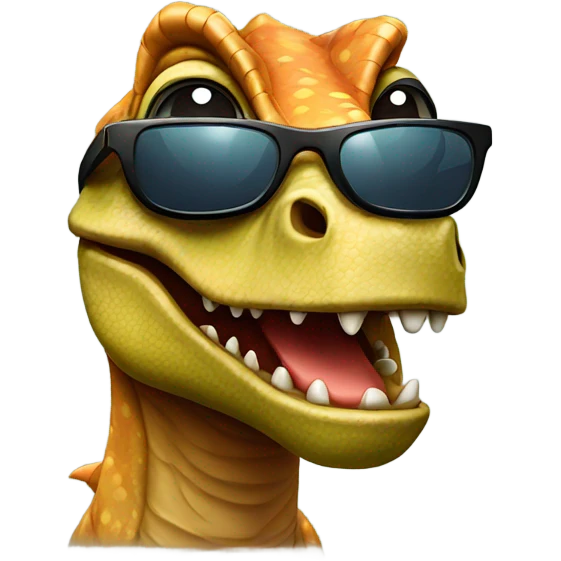 Dinosaur with sunglasses emoji