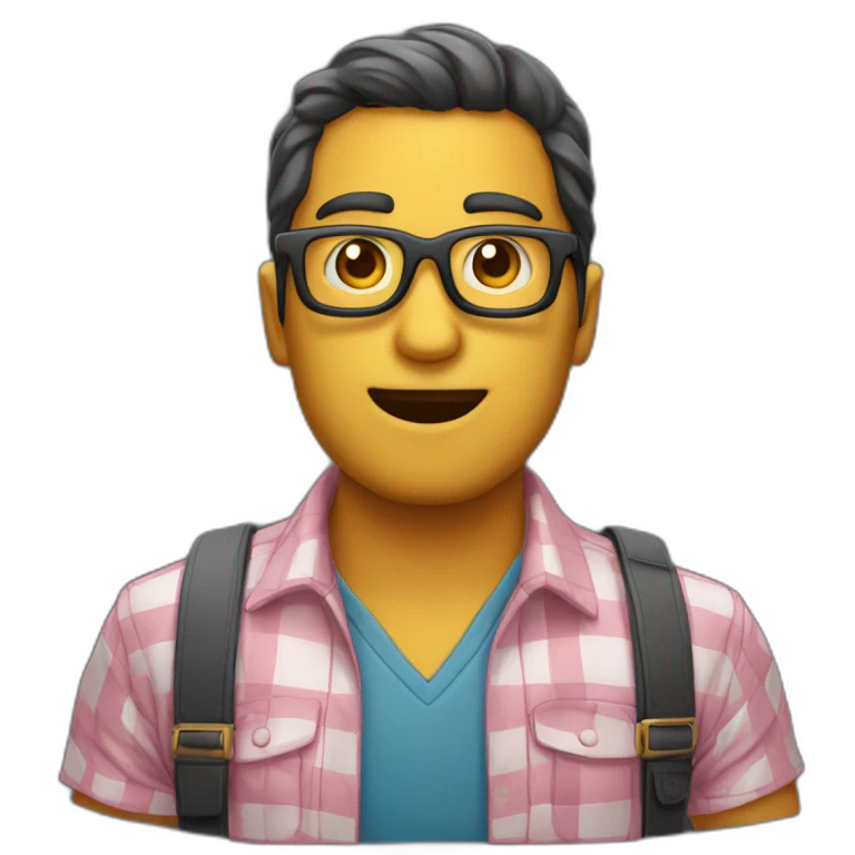 Hombre calvo  con gafas emoji