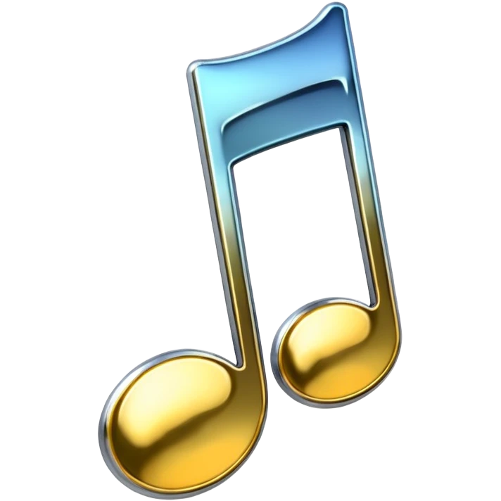 mac os music note metal chrome emoji