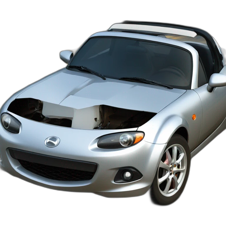 mazda mx5 grise accidentée emoji