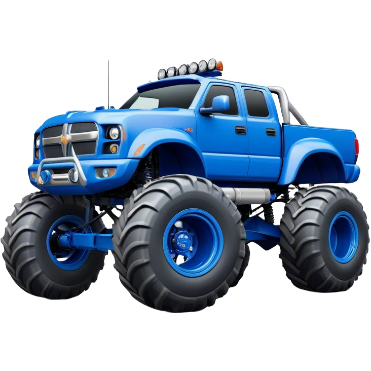 Bigfoot - Bigfoot 4x4 (Model Year: 2022) (Iconic colour: Blue) - An oversized, rugged monster truck with bold, aggressive lines painted in a striking blue. Focus on massive, rugged tires and a muscular chassis that exudes raw power and an urban legend feel. emoji