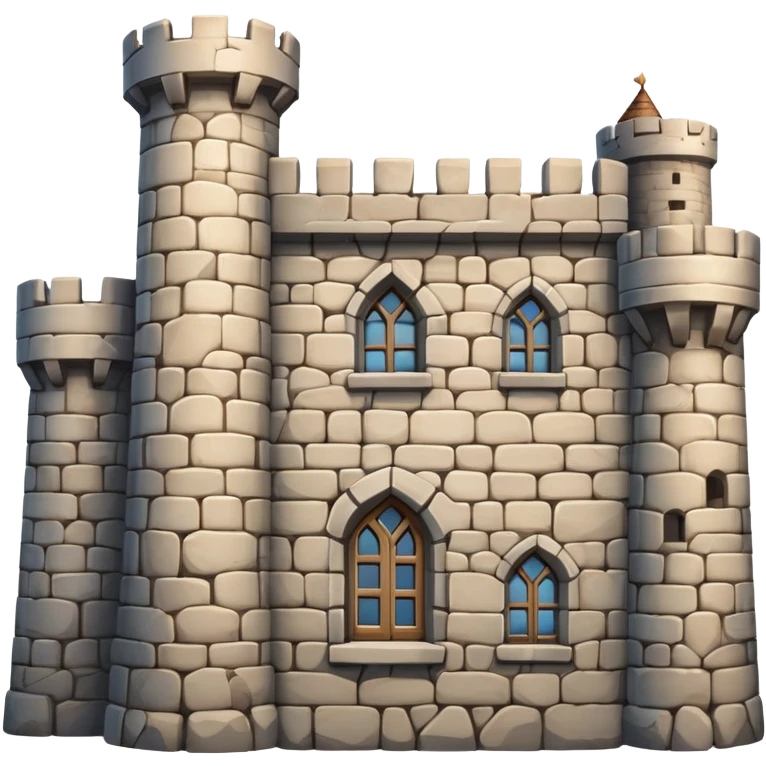 Castle wall with stone and small windows emoji