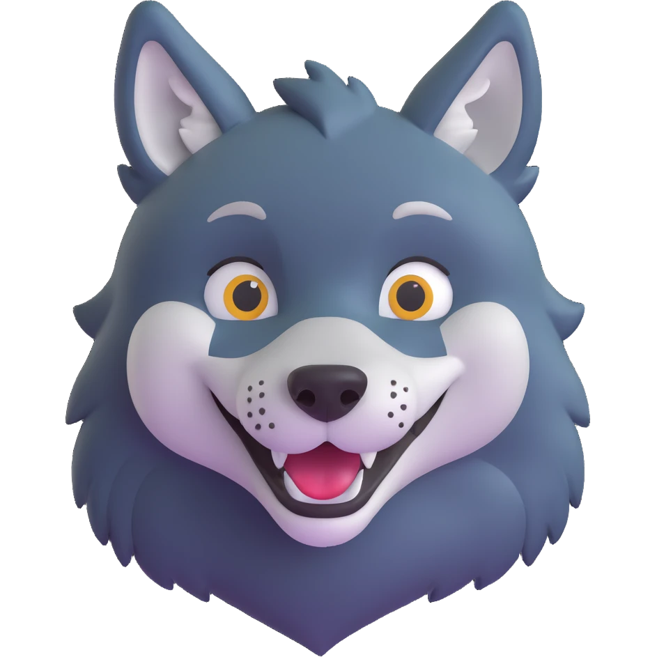 happy wolf emoji