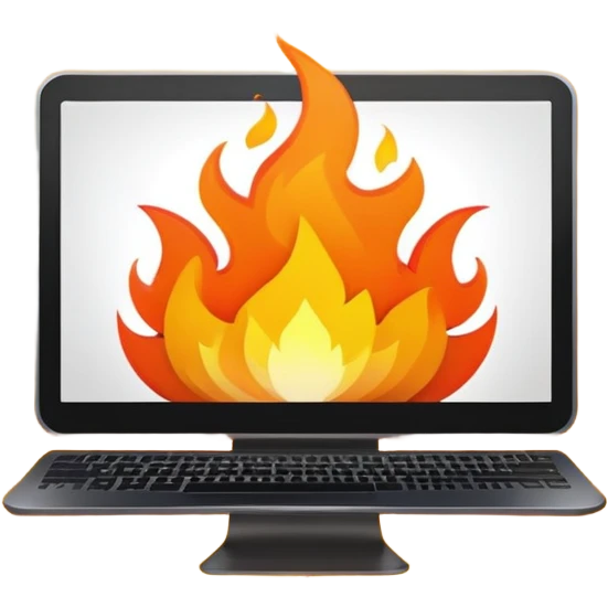Fire with a computer design  emoji