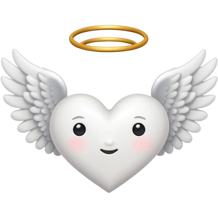 White heart with little angel wings  emoji