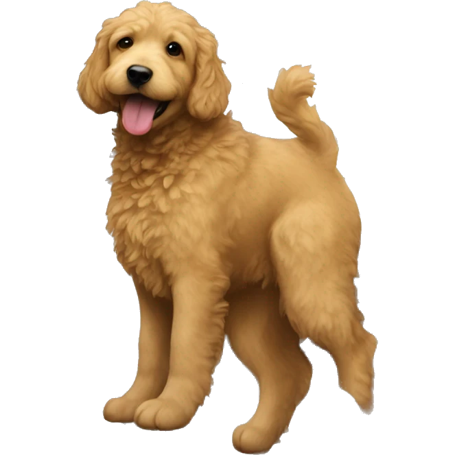  hot woman in hoodie with face and head of a Golden doodle   emoji