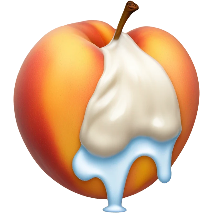 Peach with milk dripping off emoji