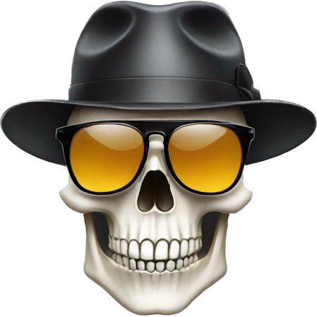 Skull with sunglasses and a hat emoji