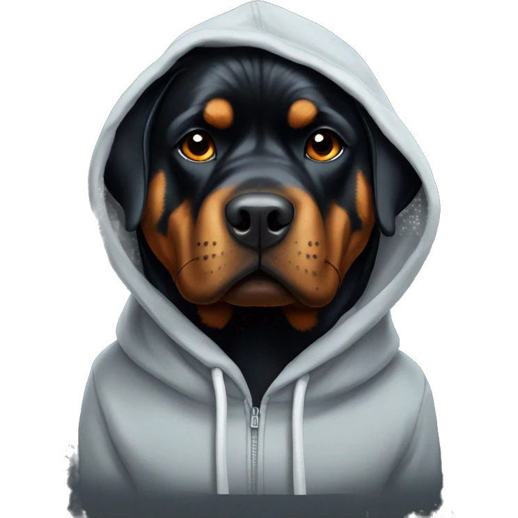 Rottweiler wearing hoodie emoji