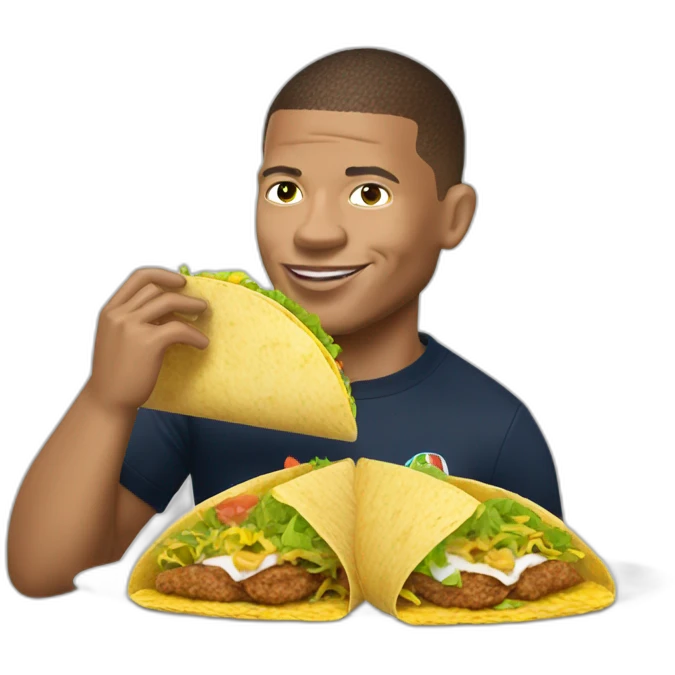 Mbappé qui mange un tacos emoji