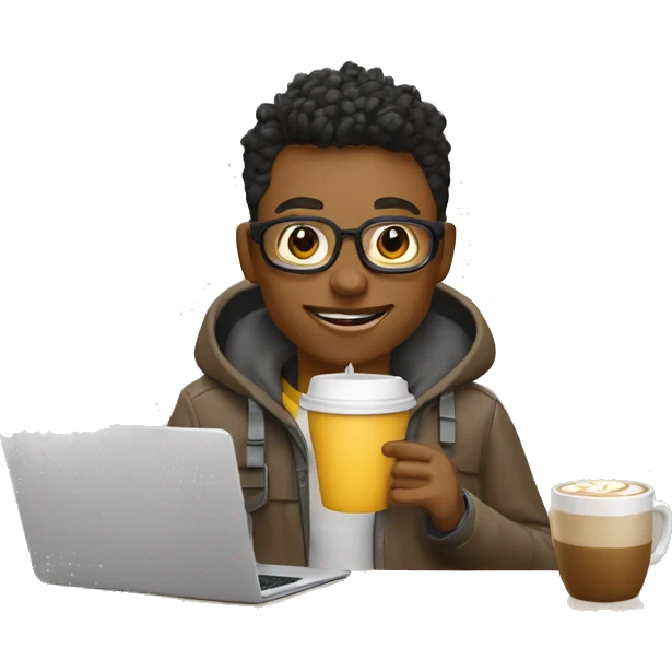 Interface Designer who works in faang, drinks latte, and has laptop in the hand emoji