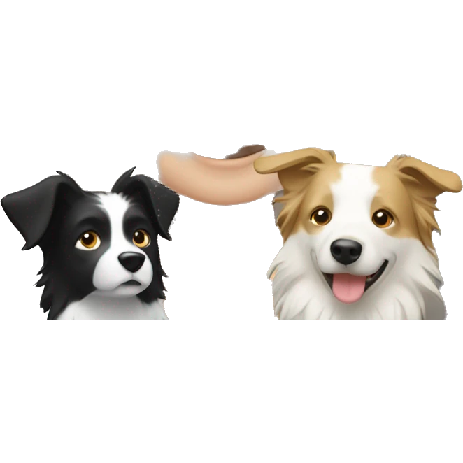 blonde girl and border collie emoji