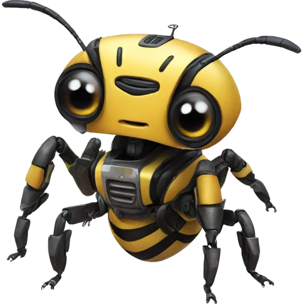 Robot bee, looking like EVE from wall-e emoji