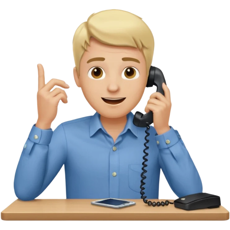 office-boss-excited-phone-desk-blonde-man emoji