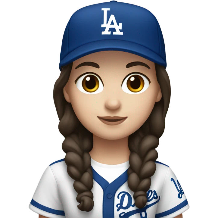 White Dodgers Girl with dark brown hair  emoji