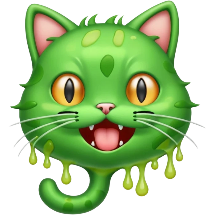 The cat burps green burp emoji
