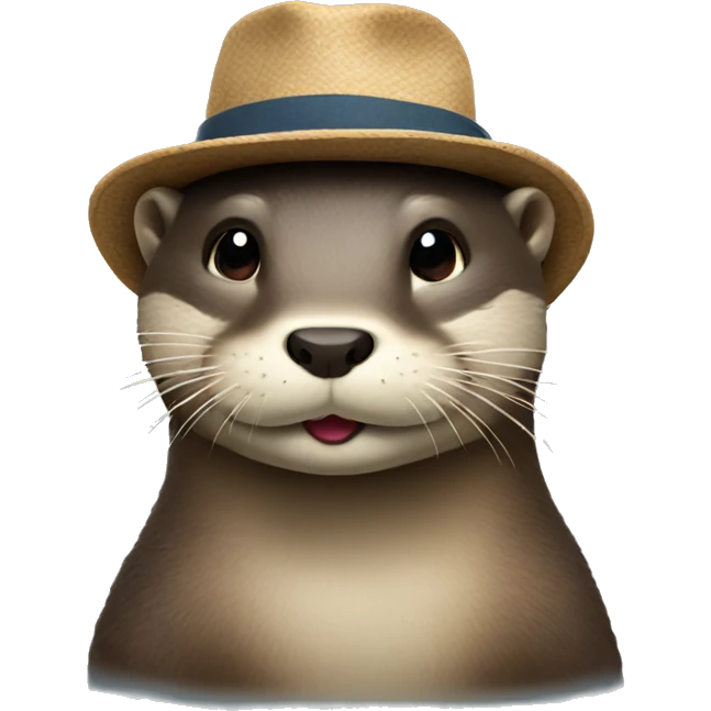 Otter wearing a hat emoji
