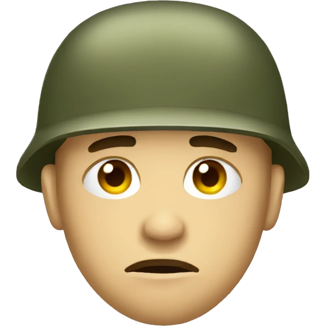 sad soldier unhappy cry emoji