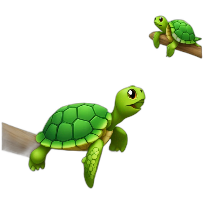 Tortue sur oiseaux emoji