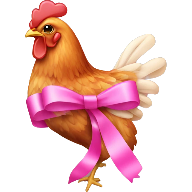 Chicken wing with a pink bow emoji