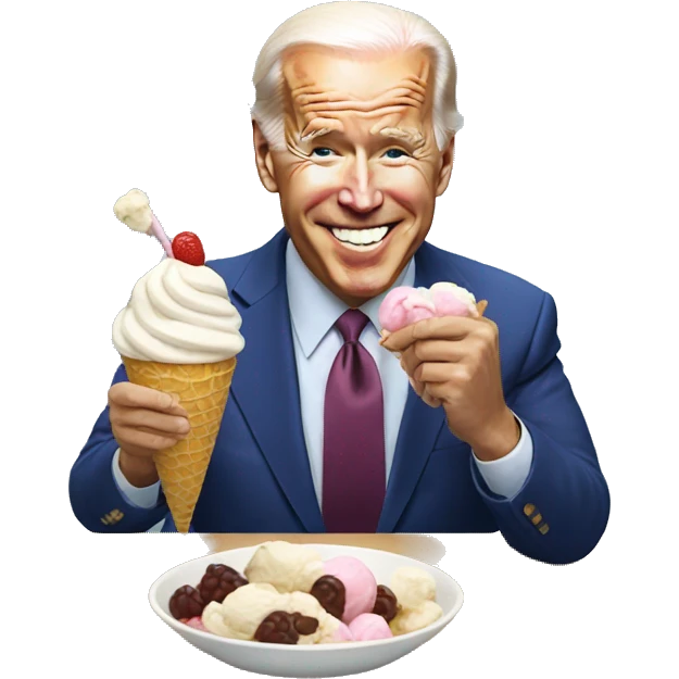 Joe Biden eating ice cream emoji
