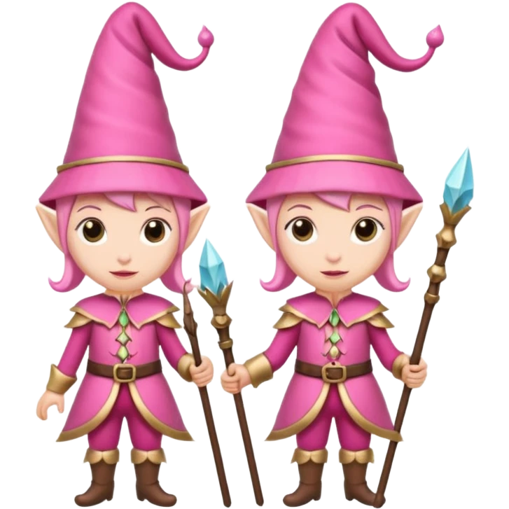 pink elves with staff emoji