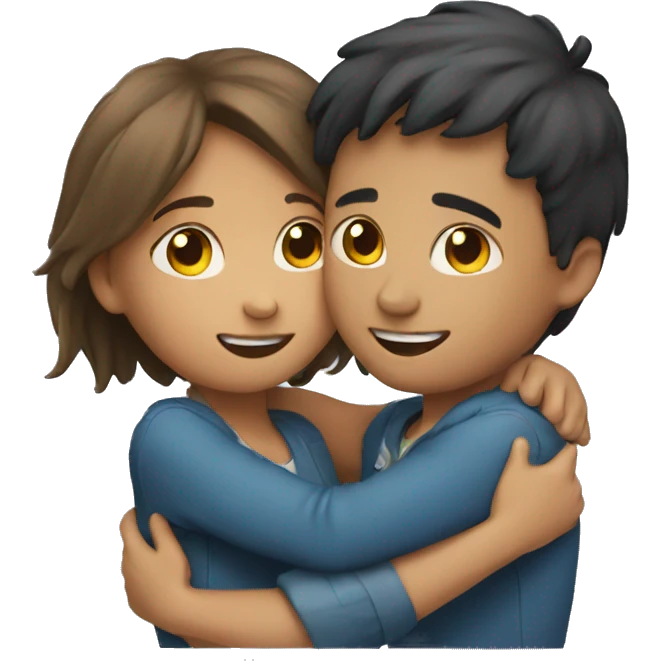 Girl and boy hugging emoji