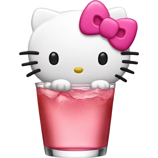 Hello kitty drinking emoji
