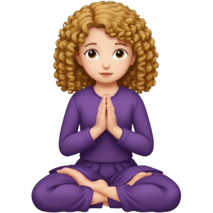 girl praying on knees curls  emoji