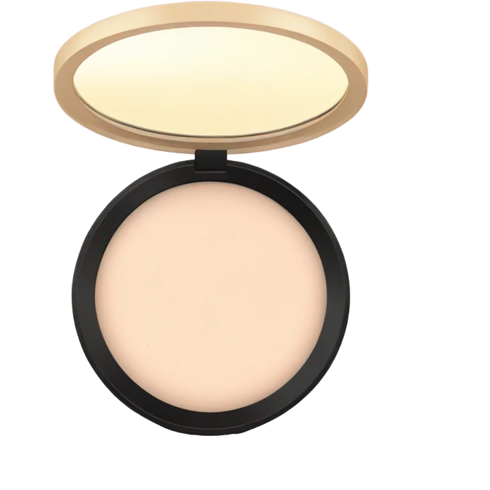 pastel begie powder compact with mirror emoji