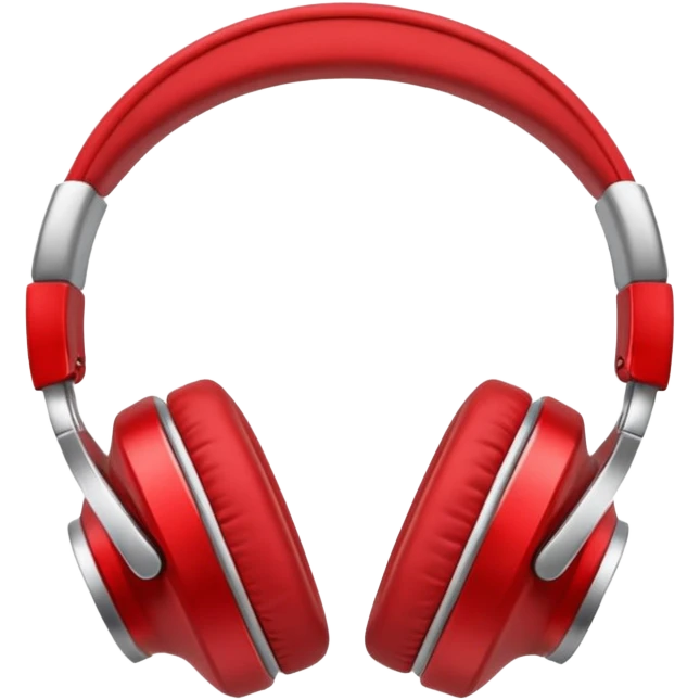 red and silver headphones emoji