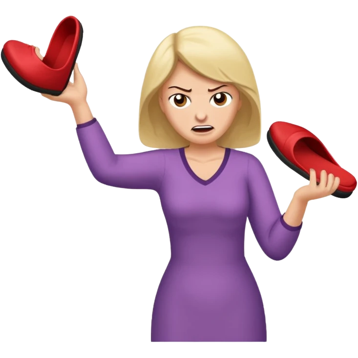 A mom throwing a slipper emoji