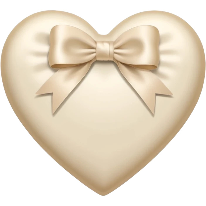 white heart with beige bow emoji