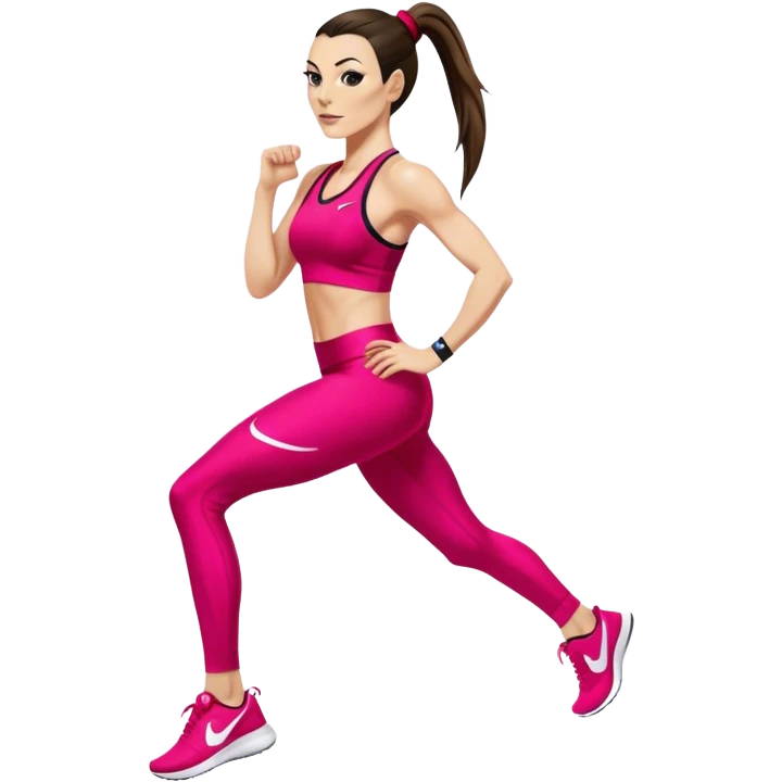 Melanie chisholm with a high ponytail wearing glamorous tight fitting athletic attire and Nike shoes emoji