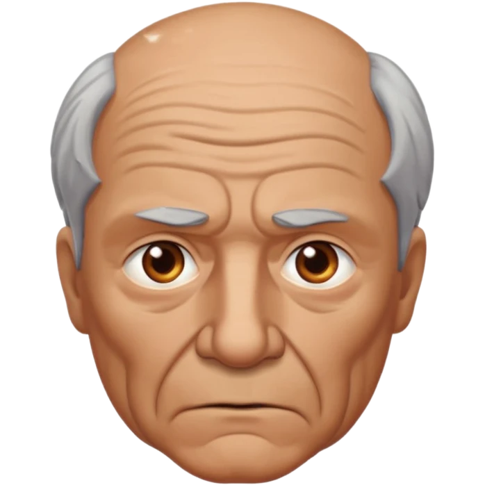 abuelo de pueblo serio y desconfiado emoji